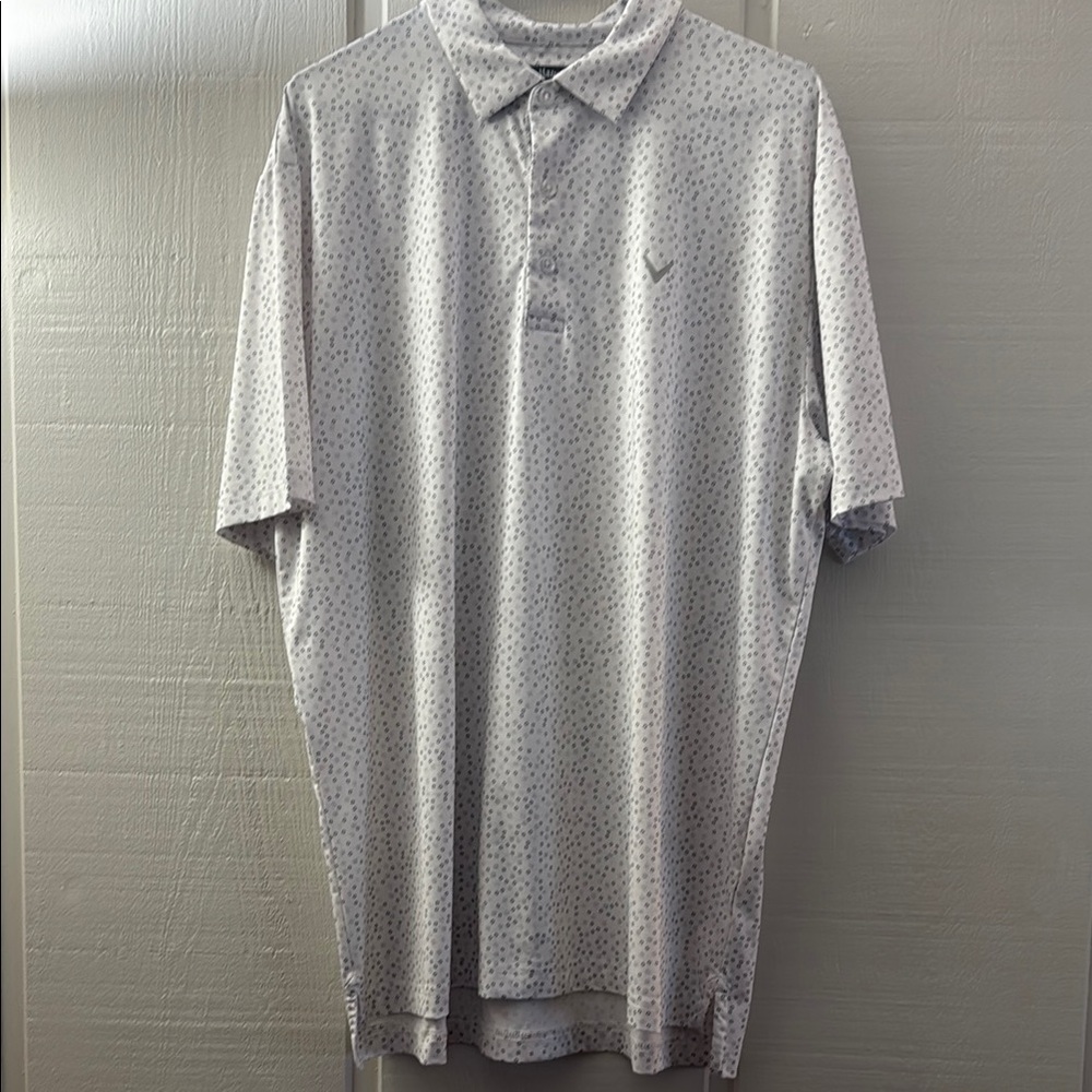 Callaway White Golf Polo Shirt Classic Design Sz Large